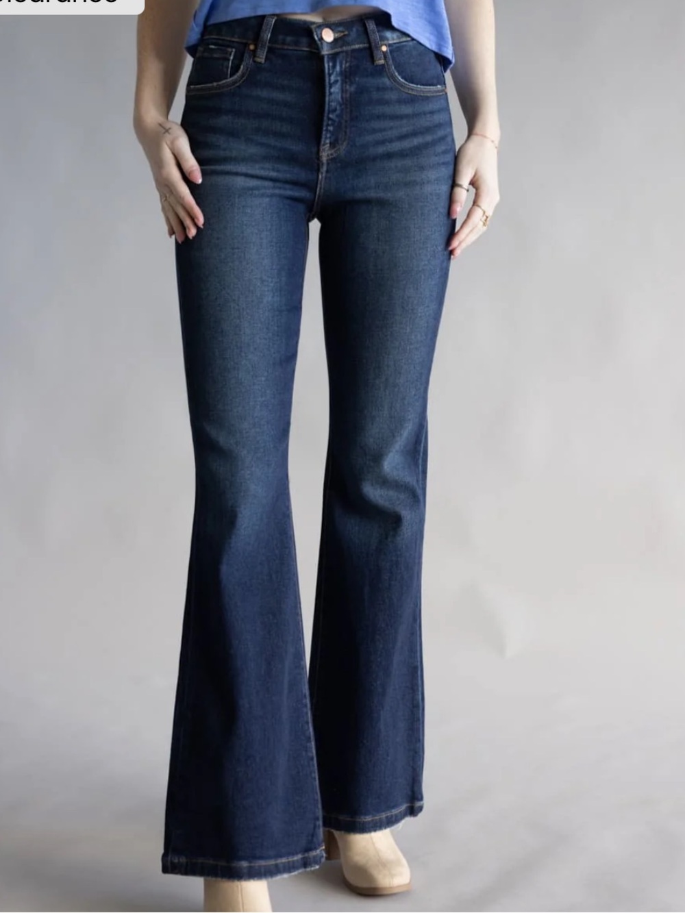 NWT Risen Tummy Control High Rise Flare Jeans - Dark Wash